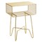 mDesign Steel Side/End Table Nightstand with Storage Shelf Basket